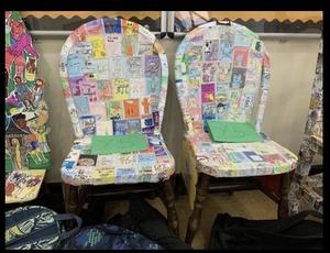 Chairs designed by children from Colbourne Primary School to spruce up their reading area.