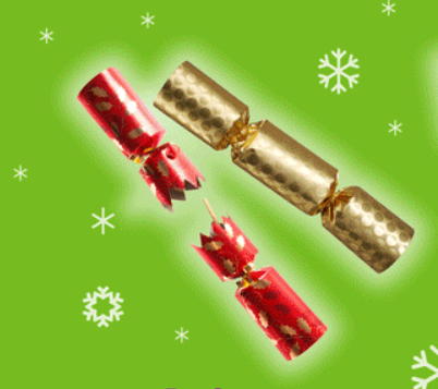 Christmas crackers festive background