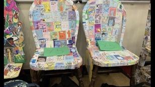 Chairs designed by children from Colbourne Primary School to spruce up their reading area.
